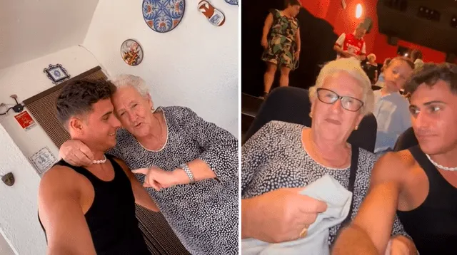 Un influencer español tuvo un tierno gesto con su abuelita al llevarla al cine después de 10 años.