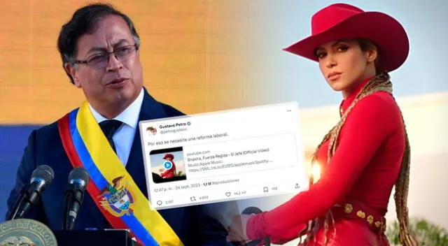 Presidente Gustavo Petro escucha “El Jefe” de Shakira y aprovecha en impulsar la reforma laboral