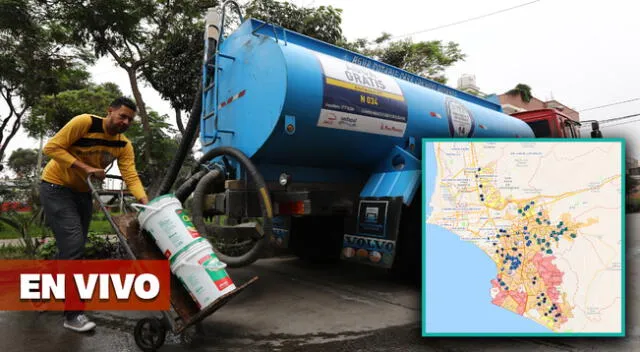 Corte de agua de Sedapal afectará a 22 distritos, pero los abastecerá de agua.