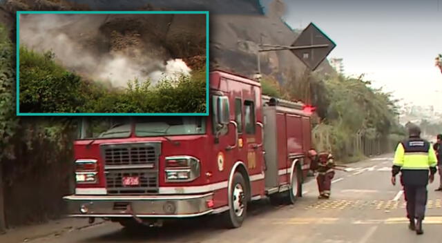 Incendio en la Costa Verde se reavivó tras trabajo de los bomberos esta madrugada de 3 de octubre.
