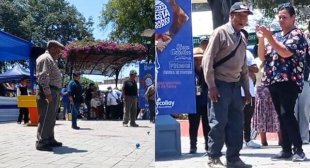 Señor de 95 años enternece al ganar concurso de trompos en Tacna y es viral en TikTok.