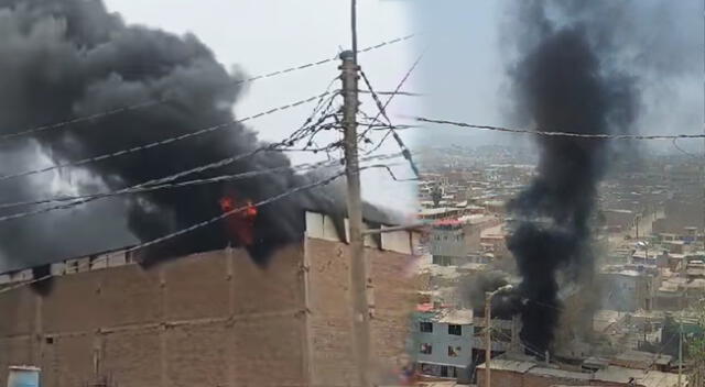 Vivienda se incendia en Lomas de Carabayllo.