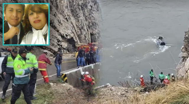 Esposos e hijo de 15 años murieron al caer de precipio hacia el río Mantaro.