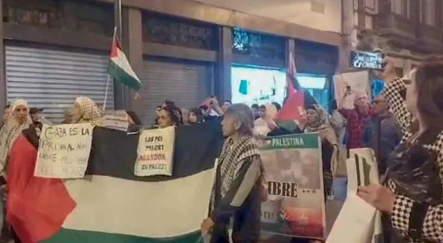 Las protestas en apoyo a Palestina se llevaron a cabo en el Centro de Lima.