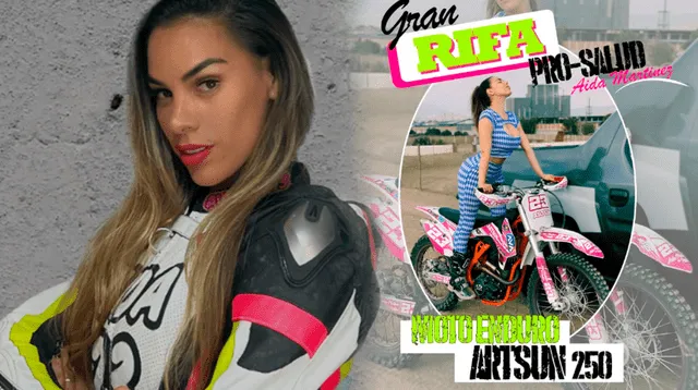 Aída Martínez pone en rifa una de sus motos.