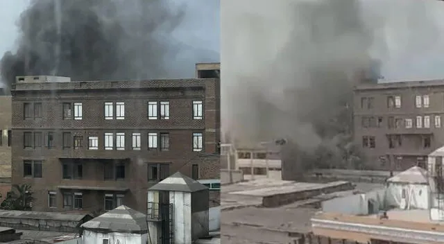 Incendio consume edificio en Cercado de Lima.