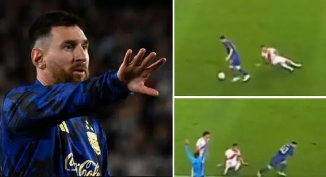 Messi no tuvo piedad frente a los jugadores peruanos y les hizo tremendo baile.