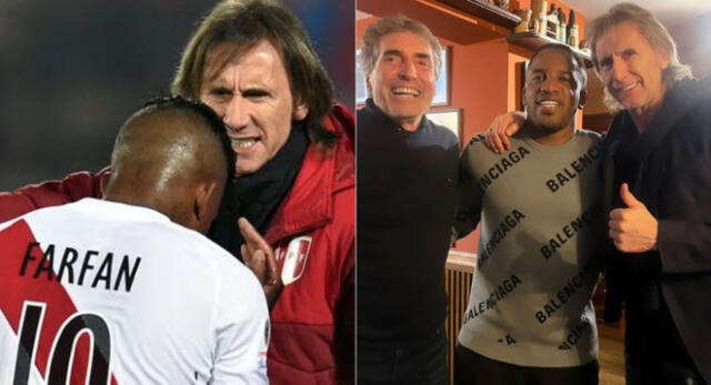 Ricardo Gareca y Jefferson Farfán compartieron un momento en Miraflores tras visita del 'Tigre'.