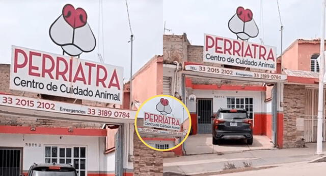 Captan peculiar nombre de veterinaria y en TikTok felicitan creatividad del dueño.