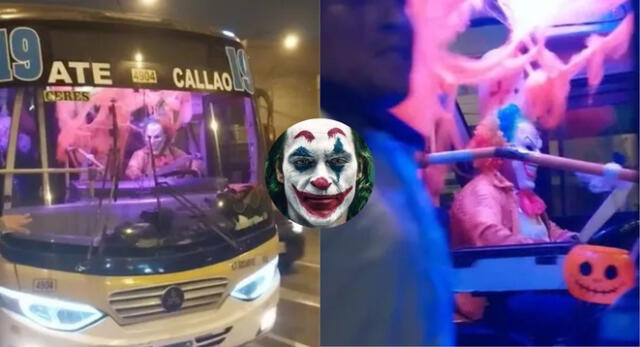 Chofer se disfraza de Guasón por Halloween y sale a dar miedo en Lima por Halloween.