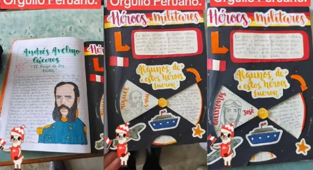 Escolar sorprende a profesor con didáctica tarea sobre los héroes peruanos y es viral en TikTok.