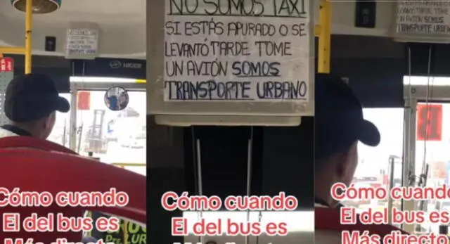 Chofer peruano pega un cartel con peculiar advertencia para los pasajeros y es viral en TikTok.