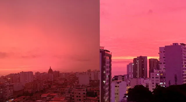Cielo de Lima se tiñó de rojo