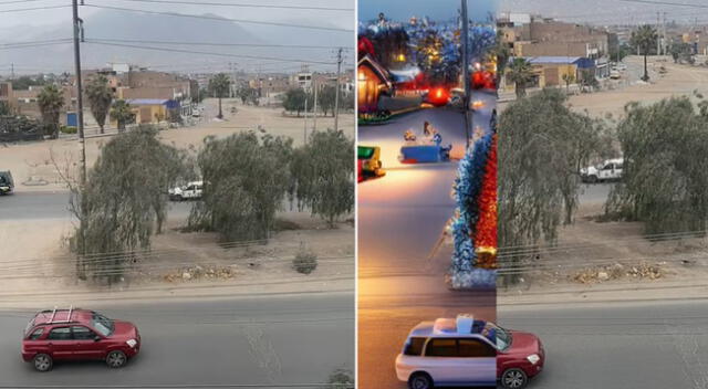 Peculiar filtro de Navidad en barrio de Comas es la sensación de TikTok.