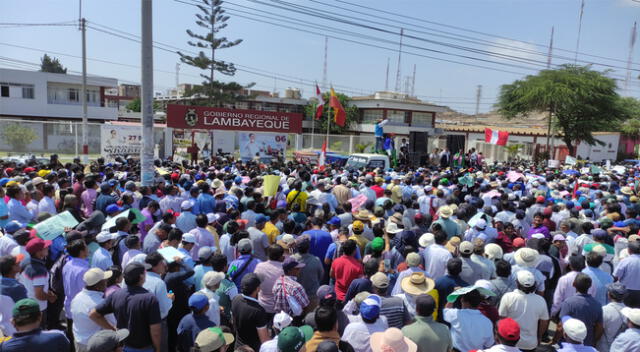 Agricultores de toda la región Lambayeque hicieron sentir su voz de protesta en rechazo a este proyecto.