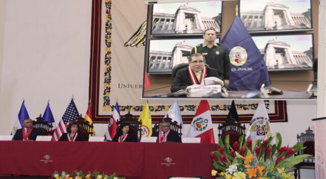 Presidente del Poder Judicial Javier Arévalo en la inauguración del XII Encuentro Nacional de Presidentes de Corte Superiores y Responsables de Comisiones Distritales de Acceso a la Justicia