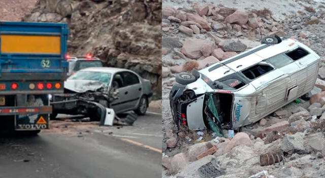 Choque frontal entre las dos unidades sucedió en el kilómetro 14 de la vía Penetración Uchumayo-Arequipa.