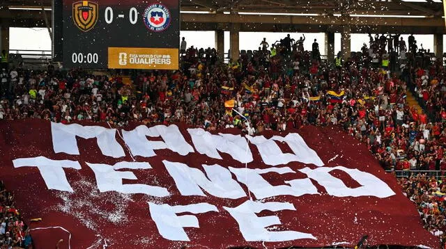 La bandera gigante de Venezuela que llama la atención en las Eliminatorias. 