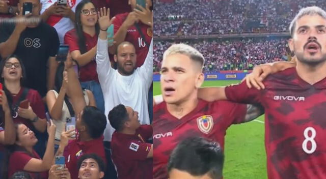 Jugadores venezolanos entonaron a viva voz su Himno Nacional por Eliminatorias 2026 acompañados de sus hinchas.