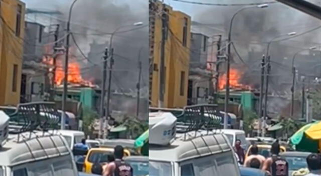 Gigantesco incendio en el Rímac consume vivienda