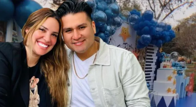 Deyvis Orosco se emociona en el cumpleaños de su hijo con Cassandra Sánchez.