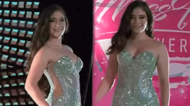 Kyara Villanella en traje de gala en el Miss Teen Universe 2023.