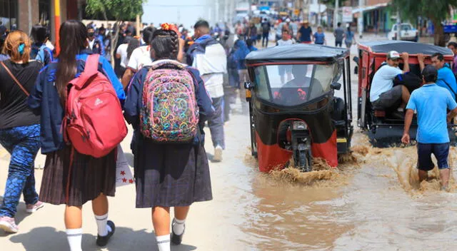 Estudiantes dejarían de asistir a clases por riesgo causado por las lluvias del Fenómeno El Niño.