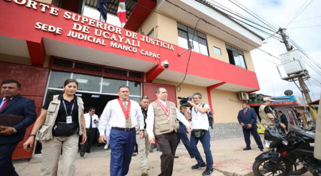 El presidente del Poder Judicial, Javier Arévalo visitó la Corte de Ucayali