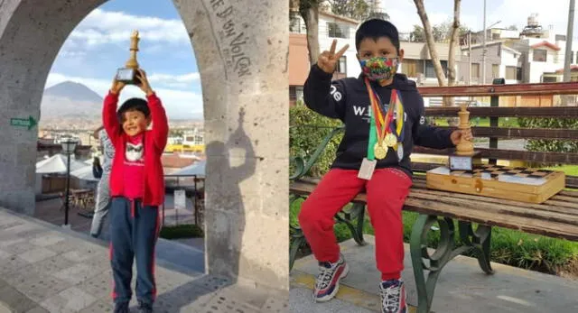 Adriel Colque Salcedo, de 8 años, es el campeón de ajedrez del V Torneo de Ajedrez del Caribe.