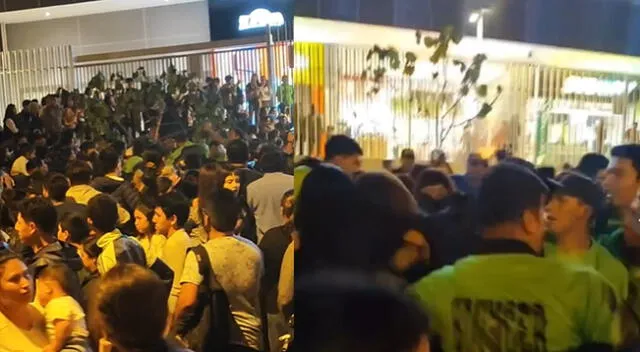 Personas quisieron tumbar un árbol al ver que cerraron el Mall Aventura de San Juan de Lurigancho.