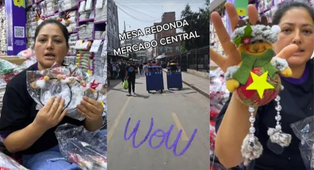 Peruana muestra importadora que vende accesorios navideños en el Centro de Lima y es viral en TikTok.
