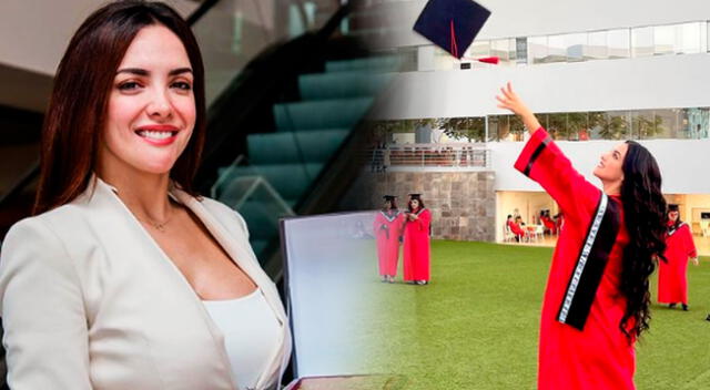 Rosángela Espinoza celebra su licenciatura.