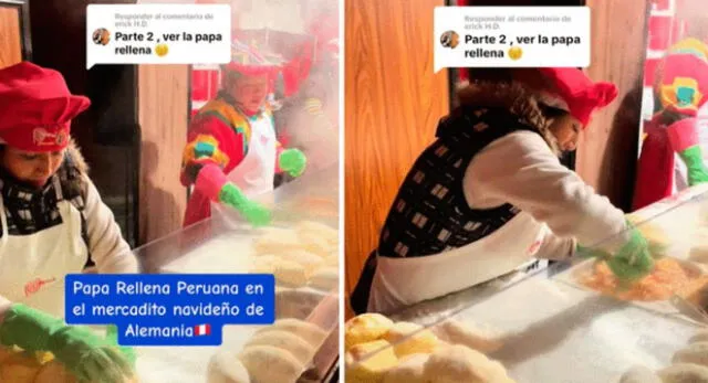 Peruanas venden papa rellena en mercadito de Alemania y escena es viral en TikTok.