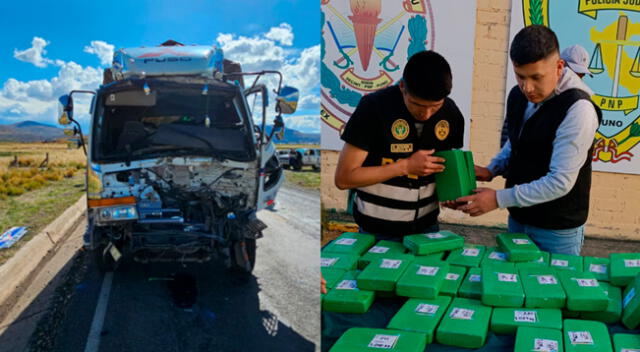 Droga estaba envuelta en sacos de camote y policía antidrogas de Puno logró ubicarla dentro del camión.