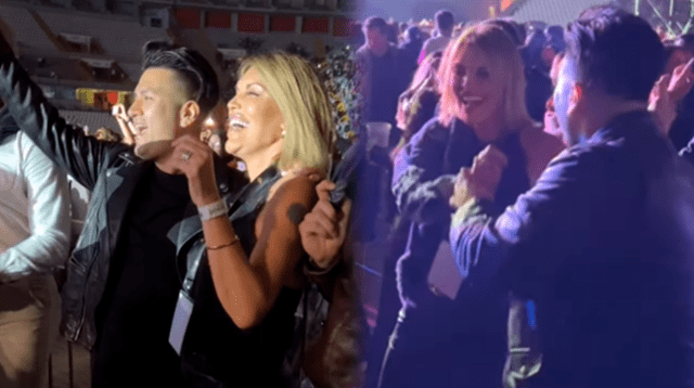 Jessica Newton y Deyvis Orosco la pasan linda en concierto de Marc Anthony.