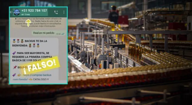 Backus dio a conocer que estafadores están engañando a clientes por WhatsApp.