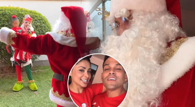 Christian Domínguez sorprende a su hija al vestirse de Papá Noel.