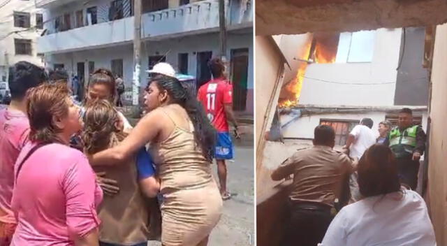 Damnificados lloran desconsoladamente ante las pérdidas que dejó el incendio en La Victoria.