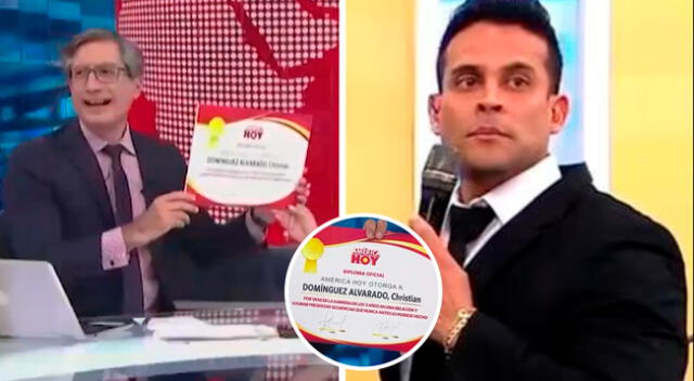 Federico Salazar entrega diploma a Christian Domínguez por romper curioso récord con Pamela Franco