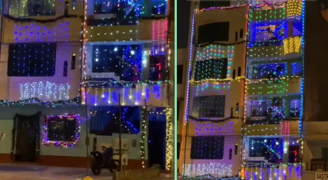 Esta casa de SMP viene dando la hora con su peculiar iluminación por Navidad.