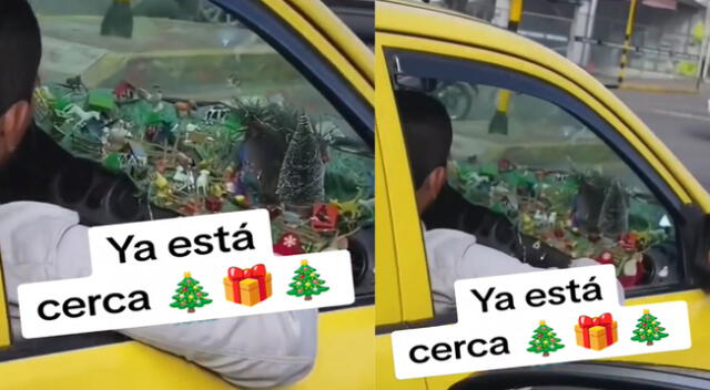 La Navidad ya se acerca y este taxista lo sabe muy bien.