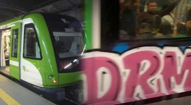 Vandalizan tren de la Línea 1 con grandes grafitis