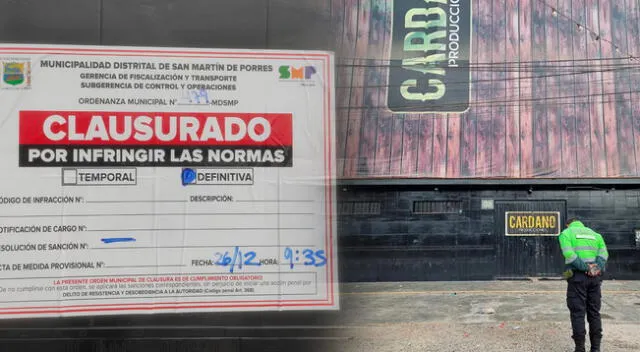 Clausura de forma definitiva local Cardano tras balacera en concierto de ‘Chechito’ en San Martín de Porres.