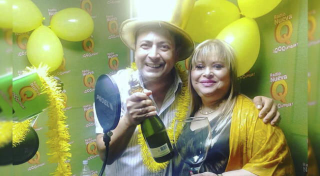 Pochita, junto a Oscar del Río, conduce un programa en Radio Nueva Q.