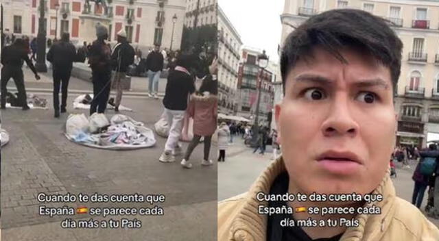 Este ciudadano peruano tuvo una curiosa reacción al pasear por las calles de Madrid.