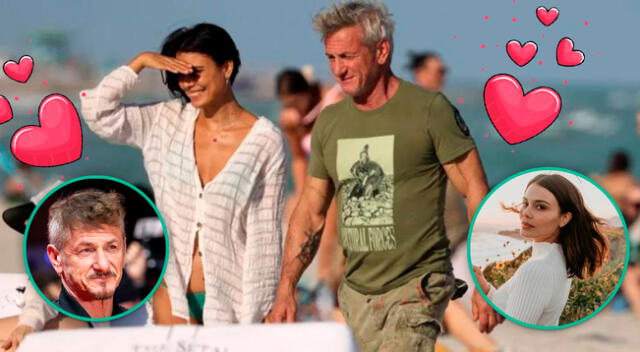 Sean Penn y Nathalie Kelley fueron vistos juntos en playa de Miami.