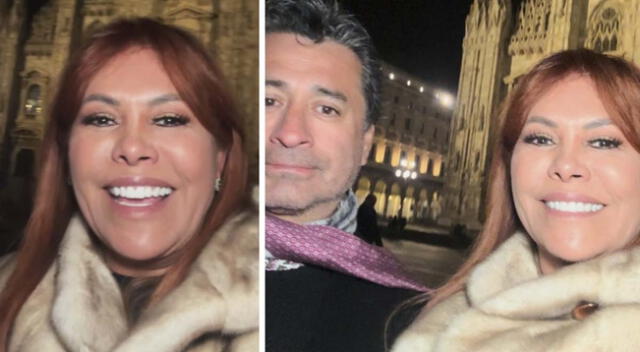Magaly Medina se luce junto a su esposo en Milan, pero usuarios notan detalle.