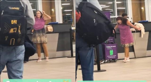 Mujer es viral por sacar su ropa de la maleta y hacer lo impensado en pleno aeropuerto.