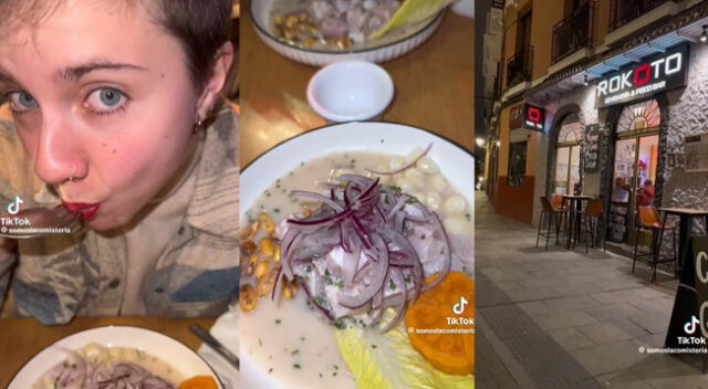 Española disfrutó de un ceviche en Madrid y abrió debate por el momento en el que lo hacía.