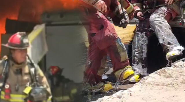 Trajes de bomberos terminan destrozados por el líquido que tendrían los almacenes.
